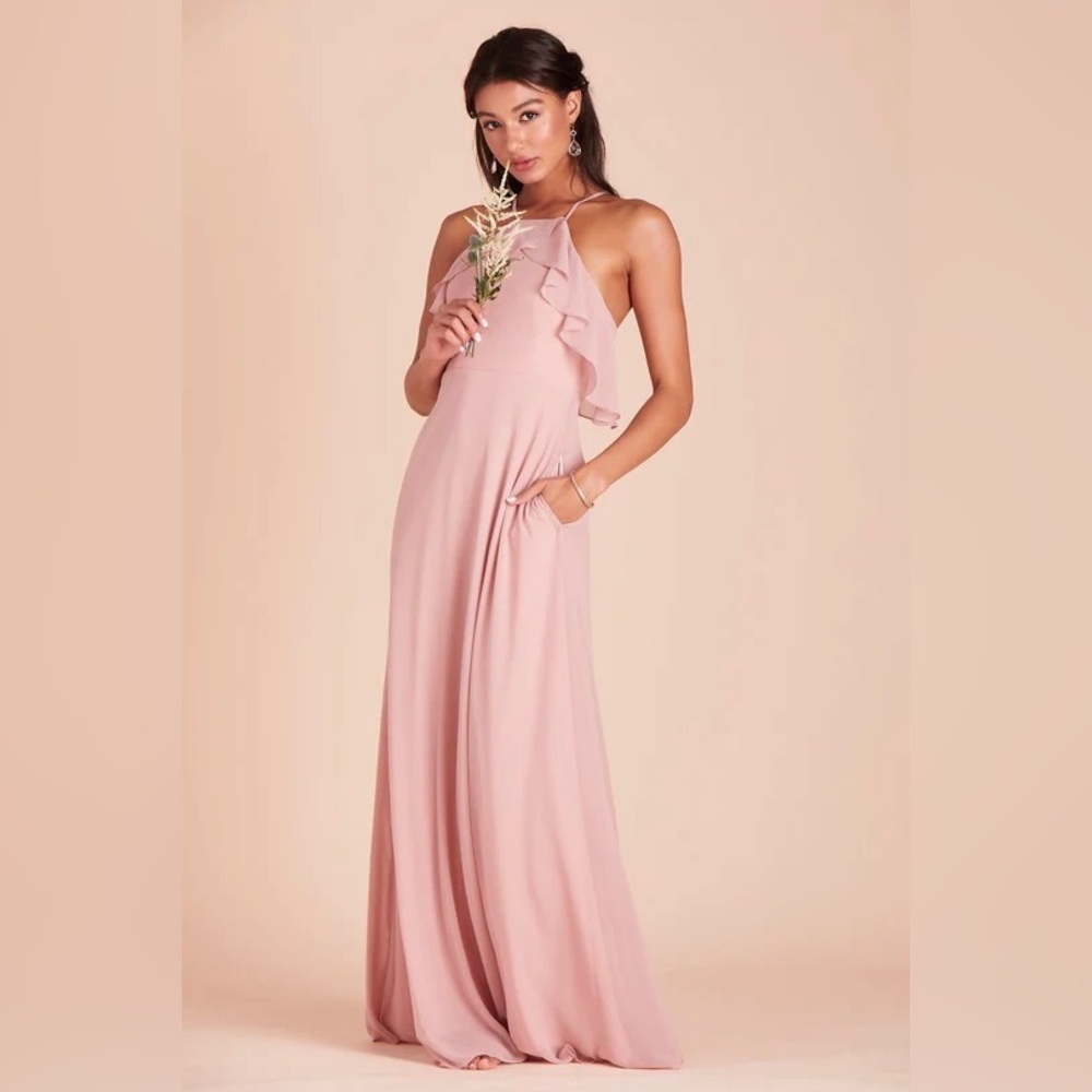 Birdy Grey JULES DRESS CHIFFON ROSE QUARTZ Dusty Rose MEDIUM NEW NWT BRIDESMAID - Picture 1 of 6